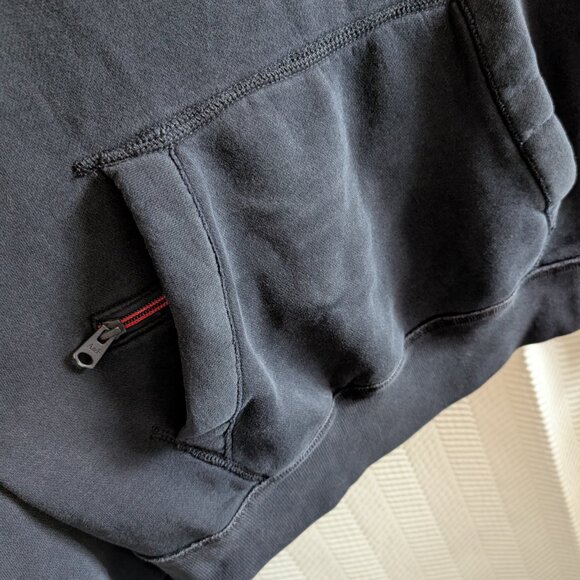 Abercrombie & Fitch Men's Muscle fit Hoodie Navy & Red Size M 1892 logo Y2K - Picture 8 of 13